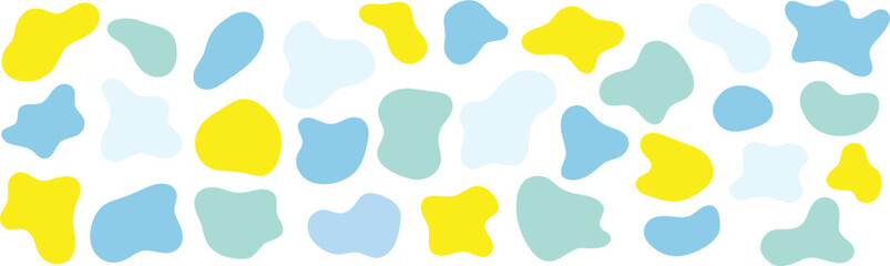 Organic abstract Shapes in summer colors, vector illustrations