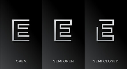 Set of letter E logo icon design template elements