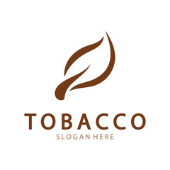 Obraz premium tobacco leaf logo,tobacco field and tobacco cigarette logo template design vector