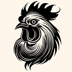 Rooster vector for logo or icon,clip art, drawing Elegant minimalist style,abstract style Illustration	