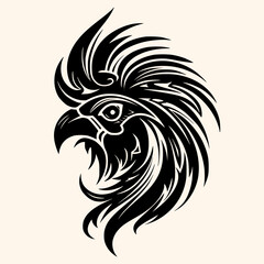 Rooster vector for logo or icon,clip art, drawing Elegant minimalist style,abstract style Illustration	