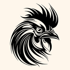 Rooster vector for logo or icon,clip art, drawing Elegant minimalist style,abstract style Illustration	