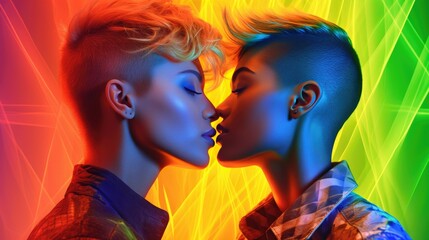 Vibrant colors LGBTQ+ concept. Generative AI