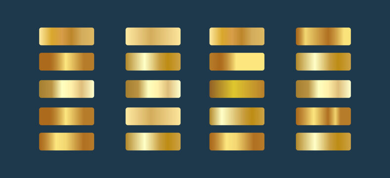  gold color metal palette swatches palette set design