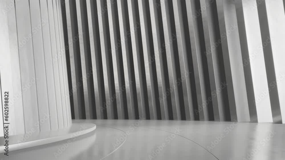 Poster abstract concrete tunnel, architecture space, Seamless loop animation.