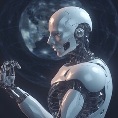 AI Humanoid Robot: Artificial Intelligence or Machine. Generative ai