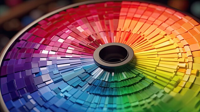 color wheel, Color spectrum swatch samples rainbow, AI Generated Generative AI