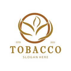 tobacco leaf logo,tobacco field and tobacco cigarette logo template design vector