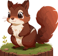 Cute squirrel vector illustration isolated white background cartoon for children