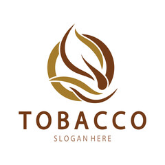 tobacco leaf logo,tobacco field and tobacco cigarette logo template design vector