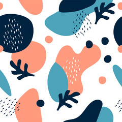 Pastel colors background design. Abstract geometric seamless pattern with liquid shapes. Cool background design for posters.