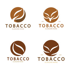 tobacco leaf logo,tobacco field and tobacco cigarette logo template design vector