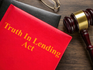 Book truth in lending act TILA and gavel.