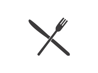 knife and fork  icon make  with vector
