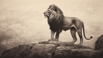 Fototapeta premium Drawing of a lion
