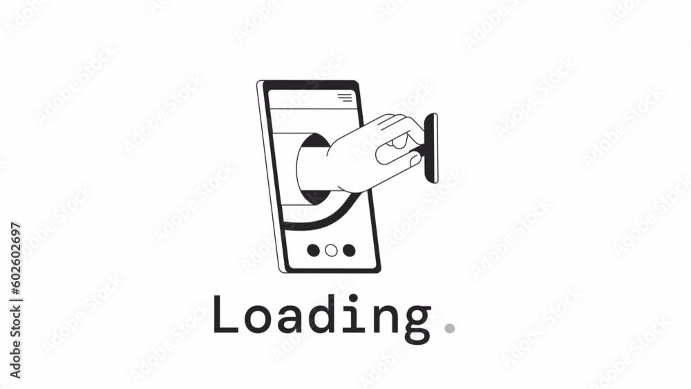 Poster virtual medicine bw loader animation. online doctor from home. appointment. flash message 4k video f