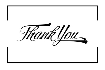 thank you lettering, thank you card, ready to print, vector hand drawn lettering 