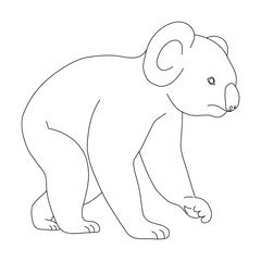 Koala in line art drawing style. Vector illustration.