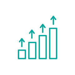 Growth icon vector logo design template flat illustration