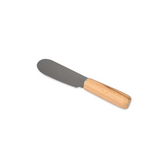 Small metal and wood spatula isolated over white background