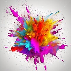 Colorful Rainbow Holi Paint Splash: Color Powder. Generative AI