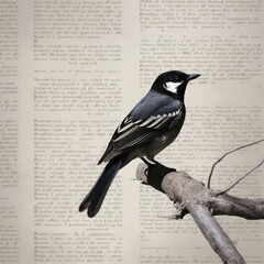 singing bird poetry and literature writing art - by generative ai - obrazy, fototapety, plakaty