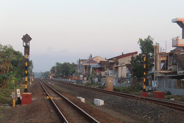 Fototapeta premium railway in the city