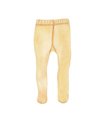 Brown pants Clothes illustrations Watercolor hand painted clipart Great for shop design, posters, greeting cards, flyer, sale banner, educational material 