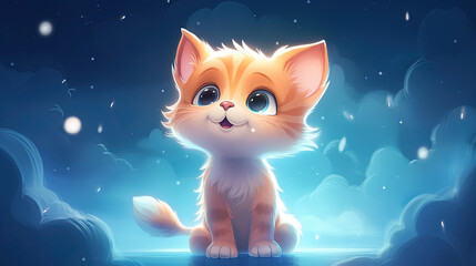 Cute cat looking at the sky