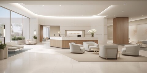 Obraz na płótnie Canvas Elegant Modern Lobby Interior Design AI Generated