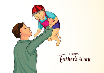 Happy father's day with a son celebration card background
