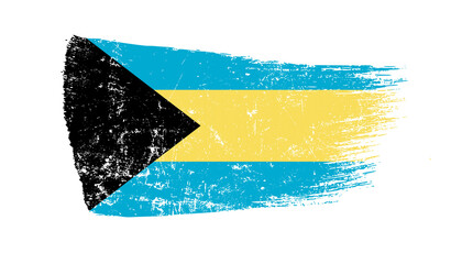Bahamas Flag Designed in Brush Strokes and Grunge Texture