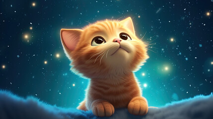 Cute cat looking at the sky