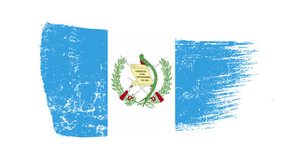 Guatemala Flag Designed in Brush Strokes and Grunge Texture