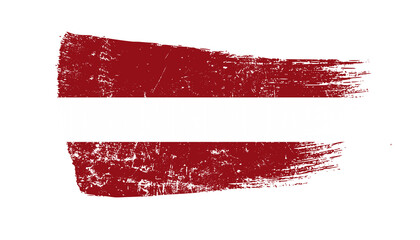 Latvia Flag Designed in Brush Strokes and Grunge Texture