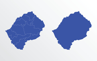 Lesotho map vector illustration. blue color on white background