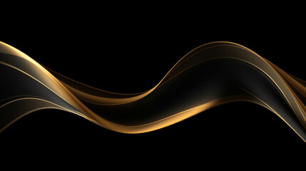 abstract background with simple gold linie on a black background