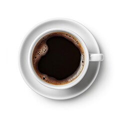 Isolated Hot Black Coffee: White Cup. Generative AI