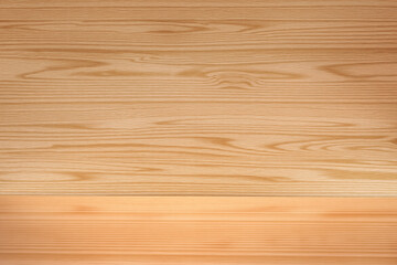 3D background with a wooden surface. Two planks set as a corner. Template for product mockup.