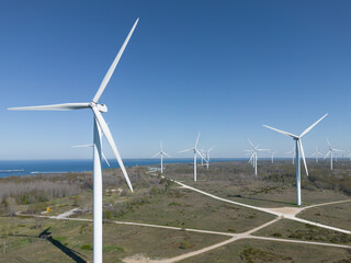 Wind generators in Paldiski, view from above.