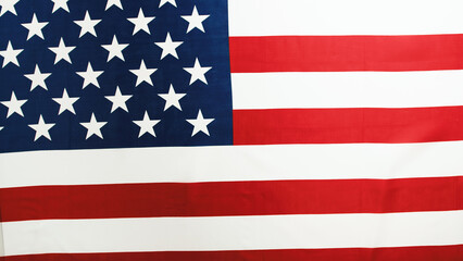 American flag background. Top View