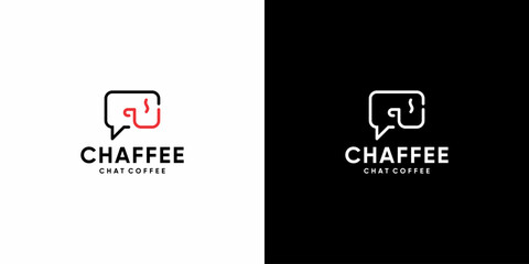 Chat coffee logo design, simple, easy to use. vector EPS 10.