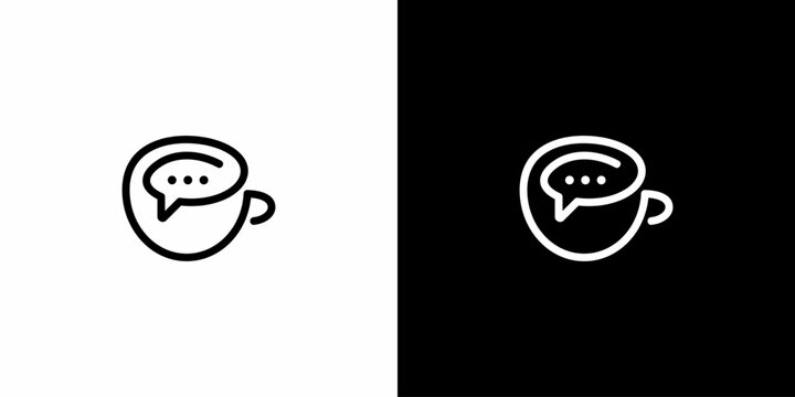 Coffee Chat logo design, simple, easy to use. vector EPS 10.