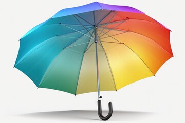 Colorful umbrella on white background, rainbow, digital illustration. Generative AI