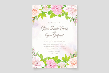 watercolor floral wedding card design