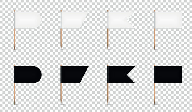 Toothpick Flags Set - Vector Illustrations Isolated On Transparent Background