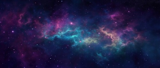 Fototapeta na wymiar Background with space. Galaxy Outer Space Colorful Nebula. Star Field Background. generative ai