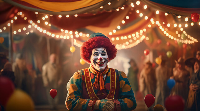 Clown face circus tent
