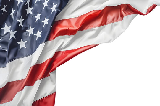 American Flag space for text on White Transparent Background PNG