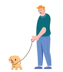 Man walking with a dog